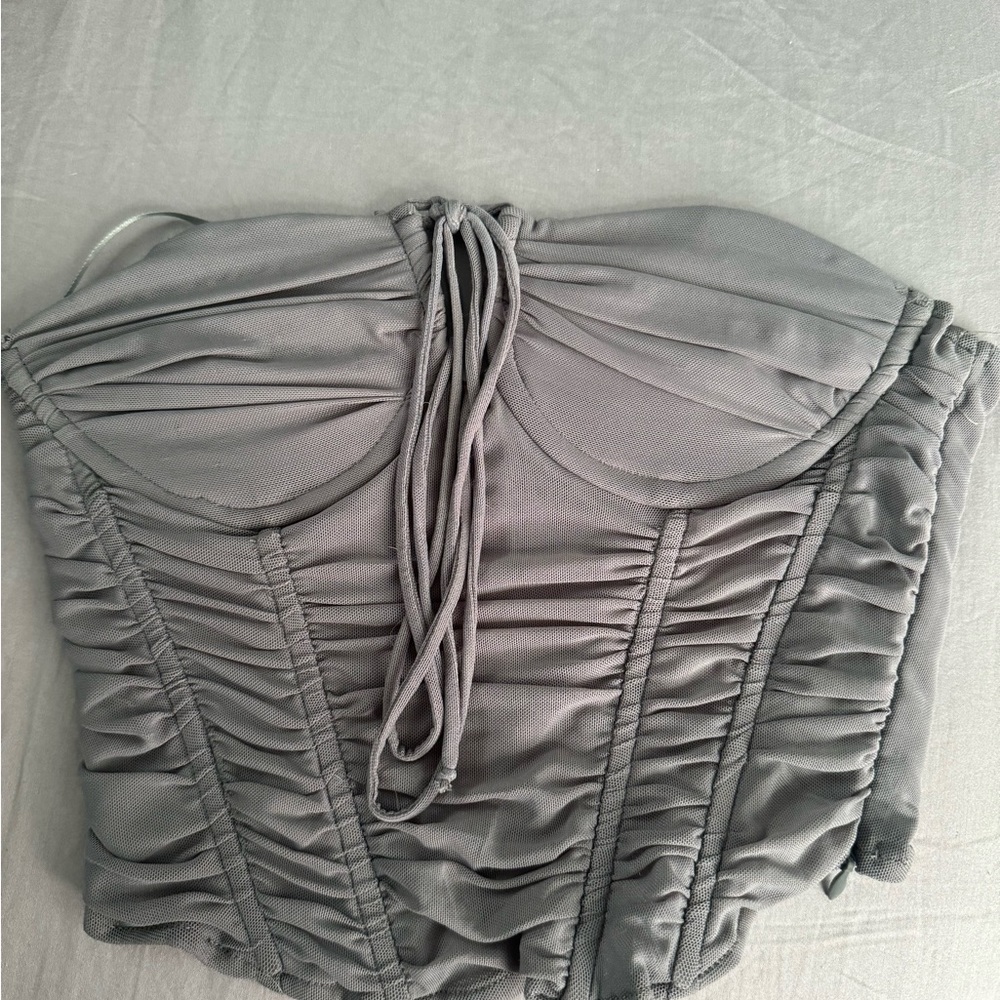 Fashion Nova Gray corset Top